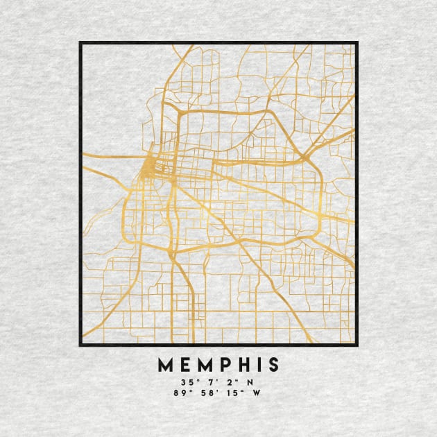 MEMPHIS TENNESSEE CITY STREET MAP ART by deificusArt